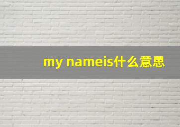 my nameis什么意思